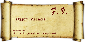 Fityor Vilmos névjegykártya
